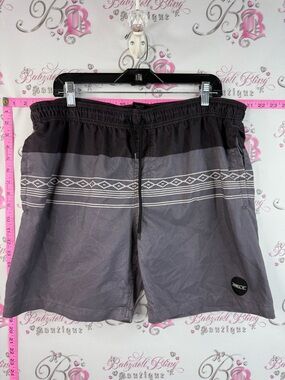 O'Neill shorts board swim trunks surf Gray and Black Stripe Swim Trunks